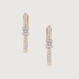 Vibrant Sleek Gold & Diamond Hoop Earrings,,hi-res view 3