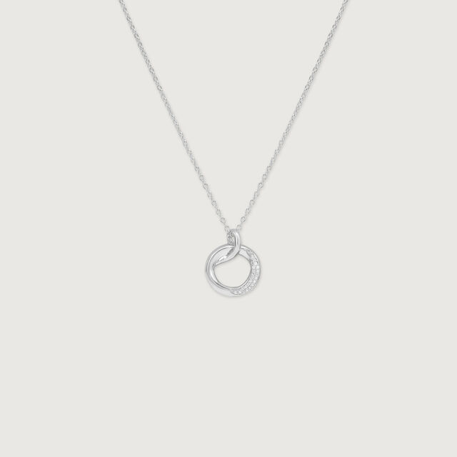 Classic Circle Silver Necklace,,hi-res image number null