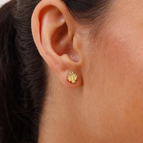Ripple Edge Gold Stud Earrings