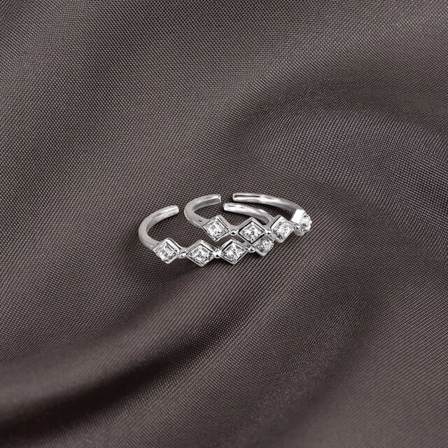 Radiant Rhythm Silver Toe Rings,,hi-res image number null