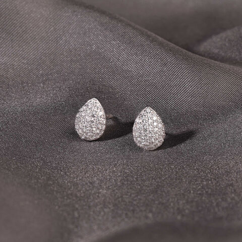 Radiant Dew Silver Stud Earrings