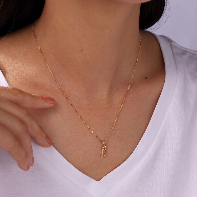 Melodic Love Note 14KT Gold Chain & Pendant,,hi-res image number null