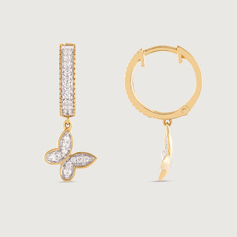 Butterfly Bliss Gold & Diamond Hoop Earrings