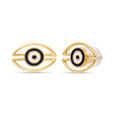 14KT Yellow Gold Geometric Evil Eye Stud Earrings,,hi-res view 3