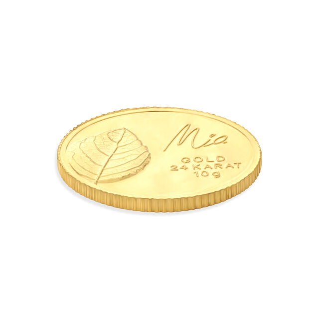 10 GM 24 Karat Tulsi Leaf Gold Coin,,hi-res image number null