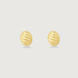 Twisted Dome Gold Stud Earrings,,hi-res view 3
