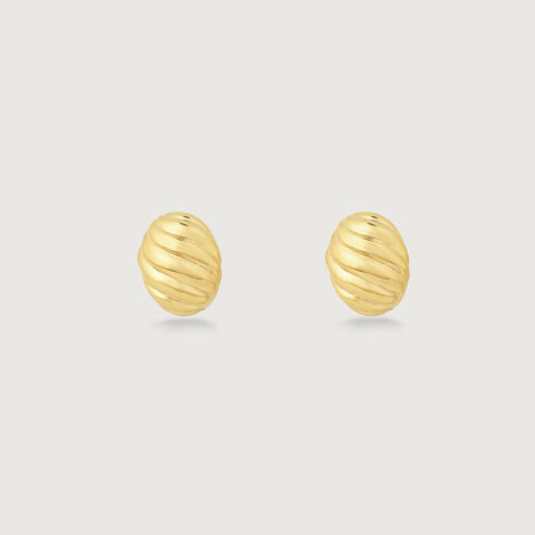 Twisted Dome Gold Stud Earrings