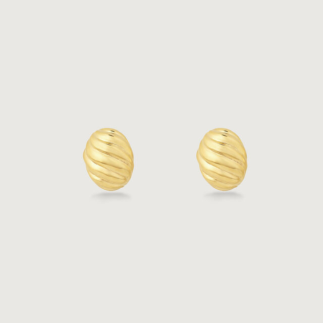 Twisted Dome Gold Stud Earrings,,hi-res image number null