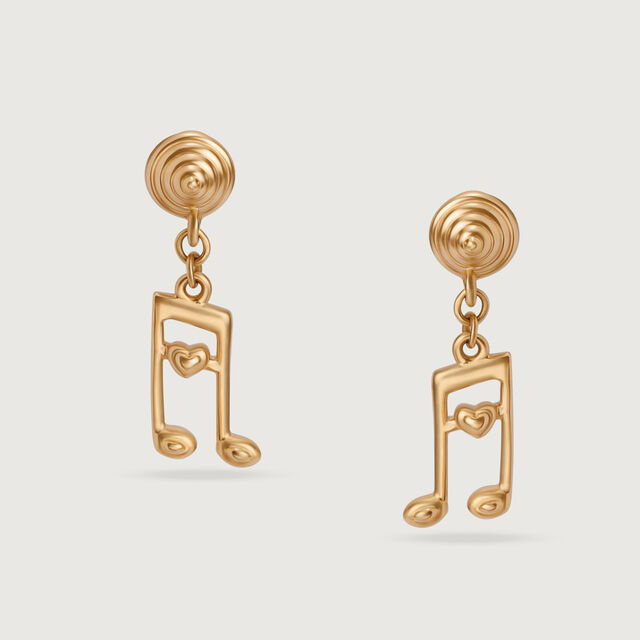 Melodic Love Note 14KT Gold Drop Earrings,,hi-res image number null