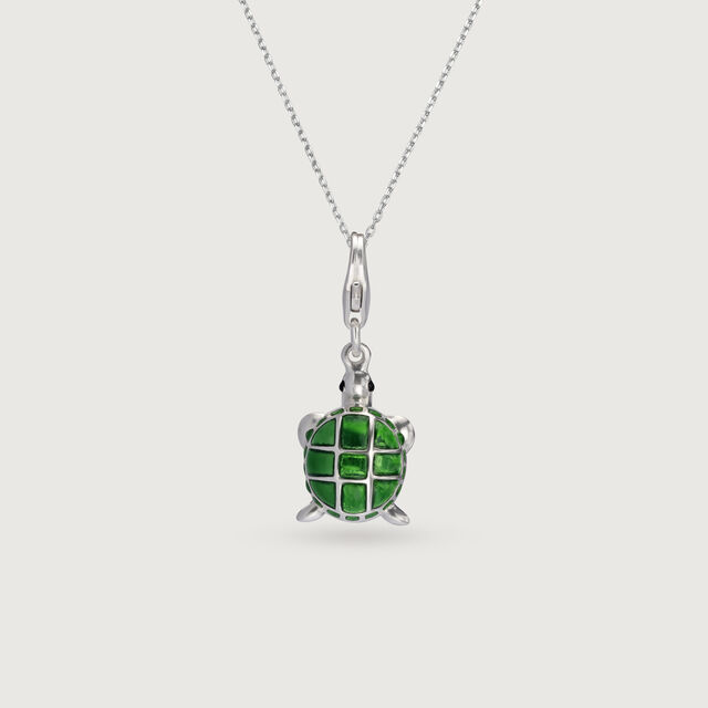 Emerald Oasis Turtle Silver Charm,,hi-res image number null