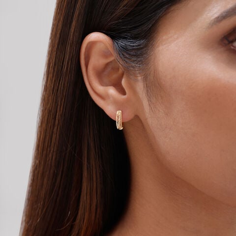 Linear Rhythm Gold Hoop Earrings