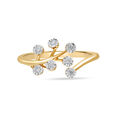 14KT Yellow Gold Glowing Leaves Diamond Ring,,hi-res view 2