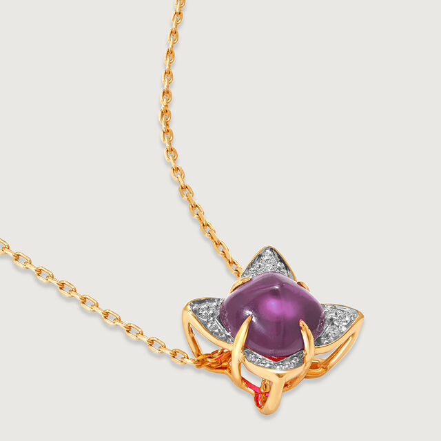Aurora's Embrace 14KT Amethyst & Diamond Pendant,,hi-res image number null