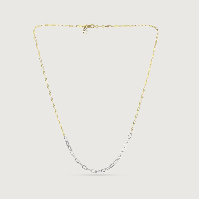 Sleek Dual Tone Paperclip Gold Chain,,hi-res image number null