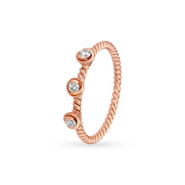 14KT Rose Gold Diamond Classic Ring For Your Precious Friend
