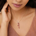 Sparkling Baguettes 14KT Ruby & Diamond Necklace,,hi-res view 2