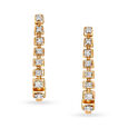 14KT Yellow Gold Diamond Hoop Earrings,,hi-res view 1