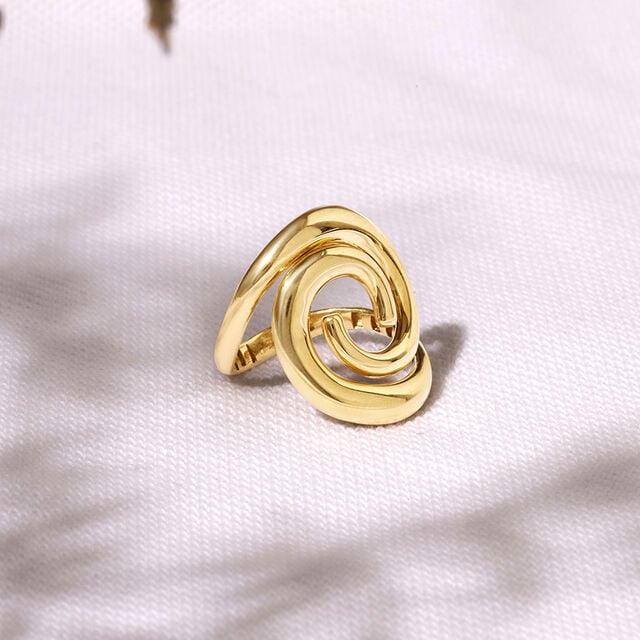 18KT Golden Sunrise Spiral Yellow Gold Finger Ring,,hi-res image number null