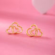 Cupid Edit Hearts Symphony 14KT  Gold Stud Earrings,,hi-res view 1