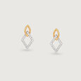 Minimalist Charm Gold & Diamond Drop Stud Earrings,,hi-res view 3