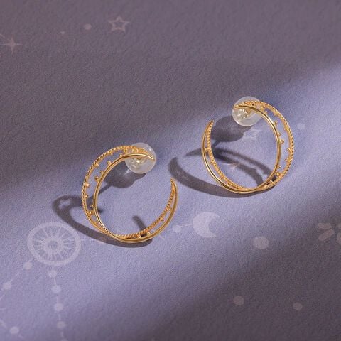 Universe Swirls 14Kt Hoop Earring