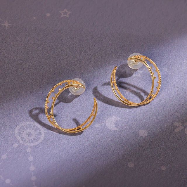 Universe Swirls 14Kt Hoop Earring,,hi-res image number null