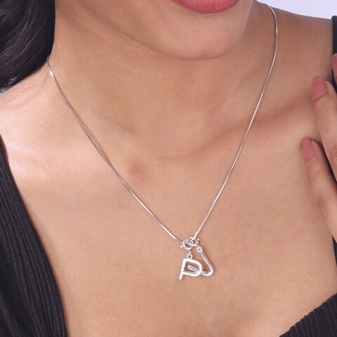 Refined Initial P Silver Charm
