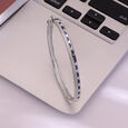 Bold Lattice Silver Bangle,,hi-res view 1