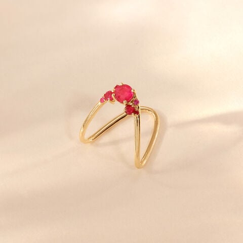 Graceful Reversible Sapphire and Ruby Ring