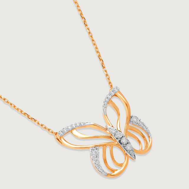 Cupid Edit 14KT Yellow & White Gold Diamond Necklace,,hi-res view 4