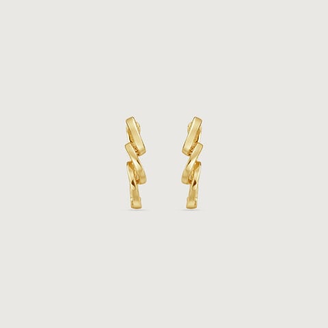 Playful Spiral Gold Hoop Earrings