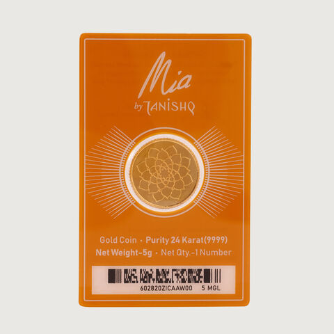 5 gm 24 Karat Lotus Gold Coin (9999 Purity)