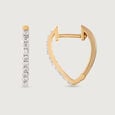 Sleek Edgy Gold & Diamond Hoop Earrings,,hi-res view 4