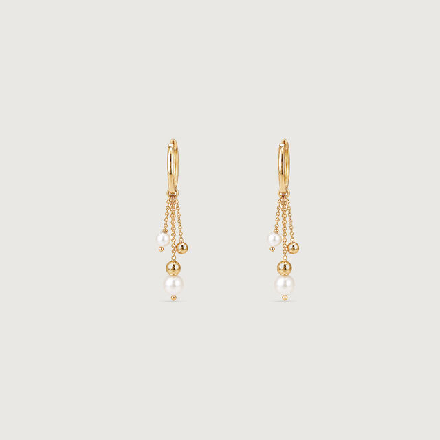 Playful Cascade Pearl Hoop Earrings,,hi-res image number null