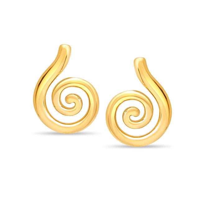 18KT Gold Dawn Spirals Stud Earrings,,hi-res view 2