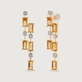Citrine & Diamond Cascade 14KT Yellow Citrine Drop Earrings,,hi-res view 4