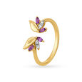 14KT Yellow Gold Floral Finger Ring,,hi-res view 1
