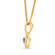 14 KT Yellow Gold Verdant Romance Diamond and Green Tourmaline Pendant,,hi-res view 5