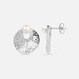 Elegant Pearl Silver Stud Earrings,,hi-res view 4