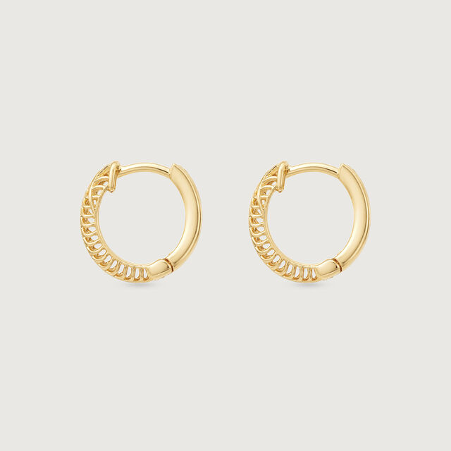 Linear Rhythm Gold Hoop Earrings,,hi-res image number null