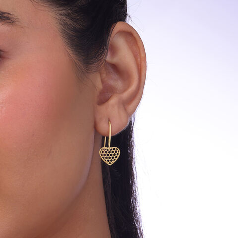 Honeyed Heart Gold Hoop Earrings