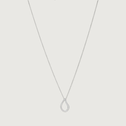 Fluid Teardrop Silver Necklace