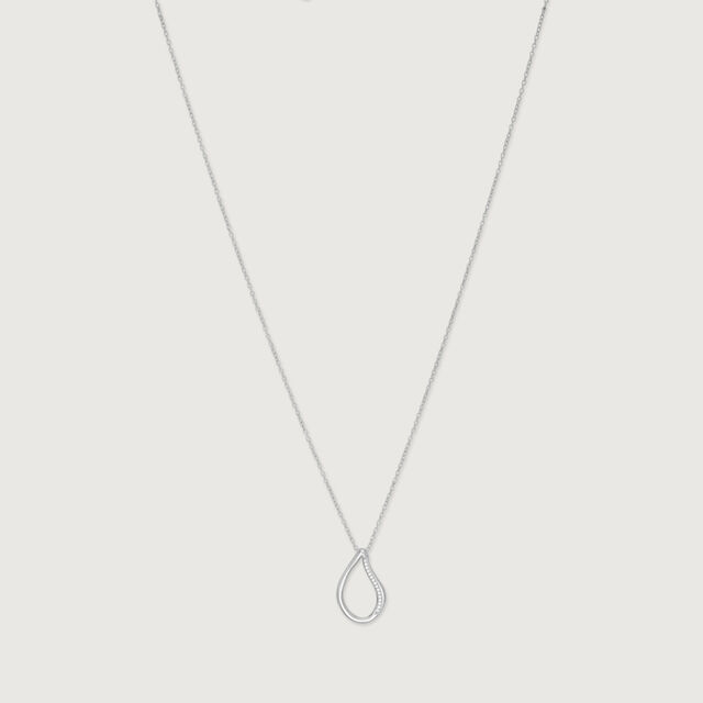 Fluid Teardrop Silver Necklace,,hi-res image number null