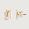 Intertwined Bonds Gold & Diamond Stud Earrings,,hi-res view 4