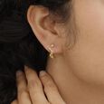 Aura Ripple Gold Hoop Earrings,,hi-res view 2