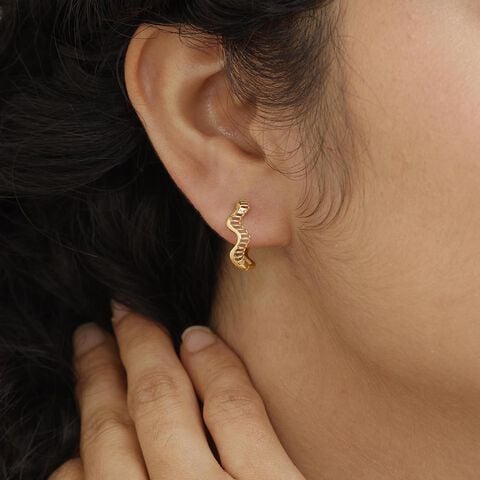 Aura Ripple Gold Hoop Earrings