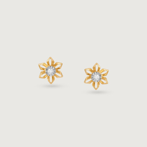 Whimsy Daisy Diamond Stud Earrings
