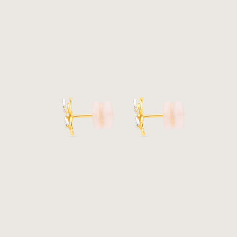 Exquisite Flourishing Diamond Platinum Gold Stud Earrings