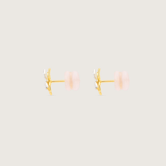 Exquisite Flourishing Diamond Platinum Gold Stud Earrings,,hi-res image number null