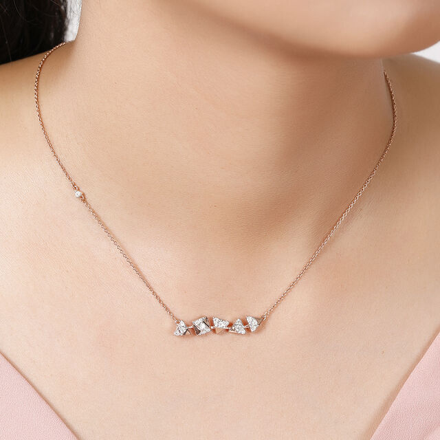 14KT Rose Gold Glittering Grace Diamond Necklace,,hi-res image number null